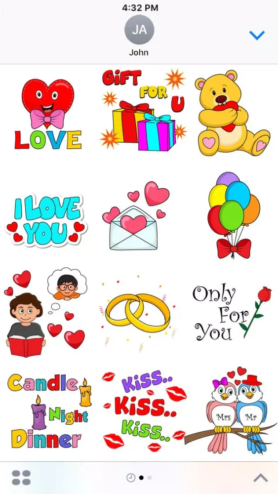 Romantic Valentine Stickers Pack स्क्रीनशॉट