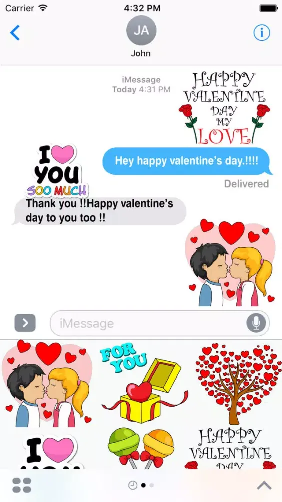 Romantic Valentine Stickers Pack स्क्रीनशॉट