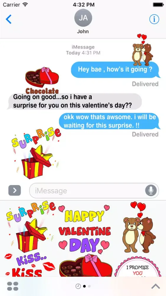 Romantic Valentine Stickers Pack स्क्रीनशॉट