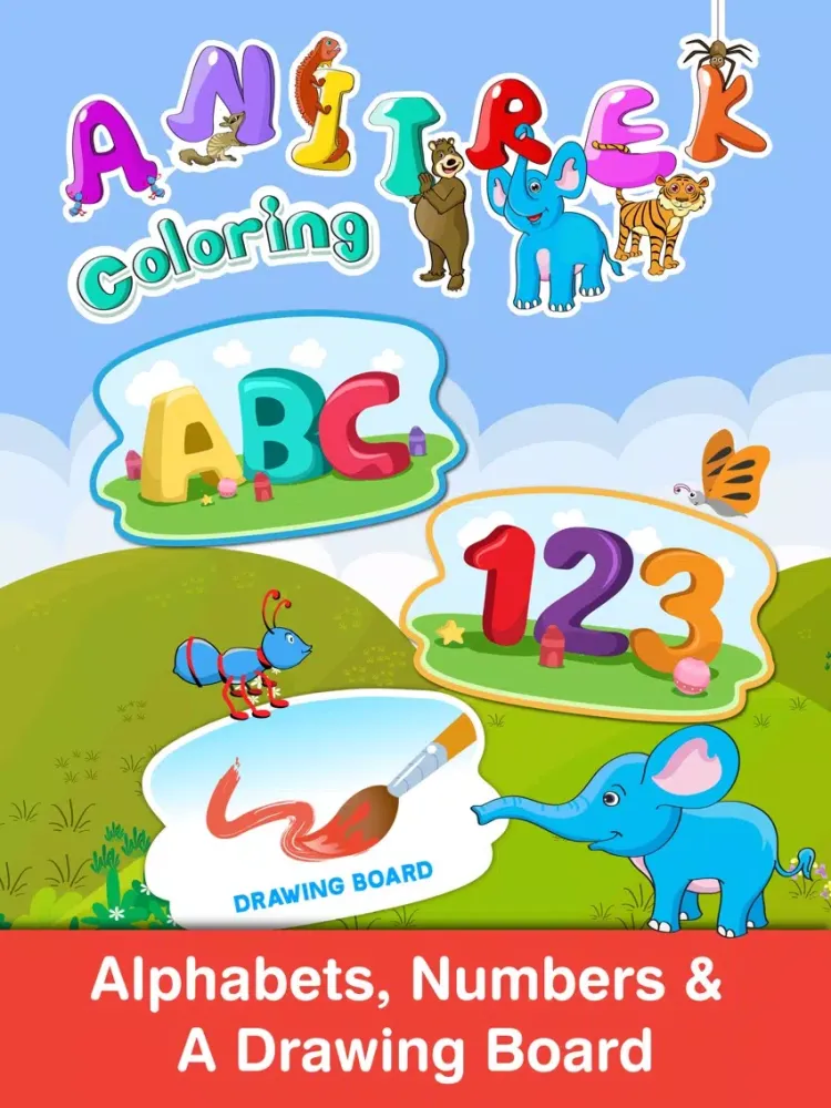 Capturas de tela do Anitrek Coloring - Alphabets & Numbers Colorbook iPad 