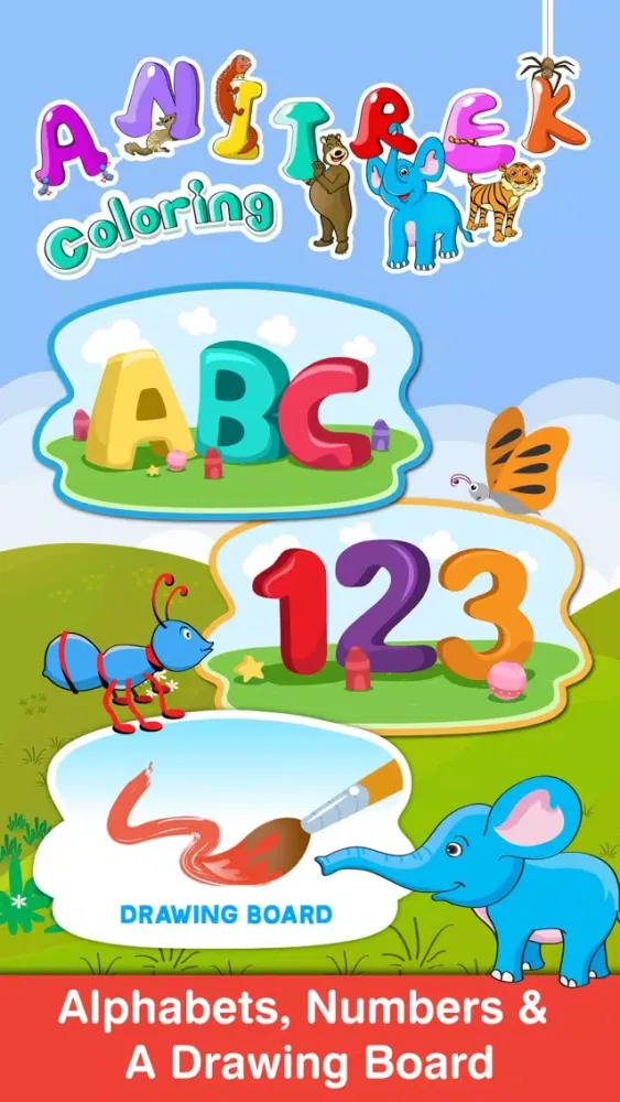 Capturas de tela do Anitrek Coloring - Alphabets & Numbers Colorbook