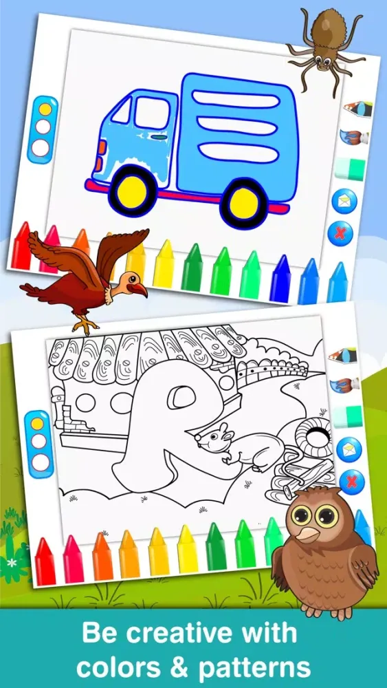 Capturas de tela do Anitrek Coloring - Alphabets & Numbers Colorbook