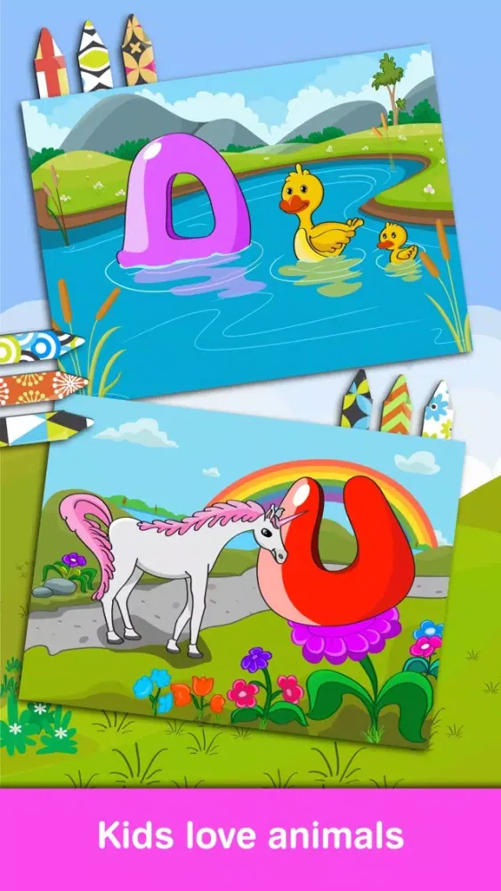 Capturas de tela do Anitrek Coloring - Alphabets & Numbers Colorbook