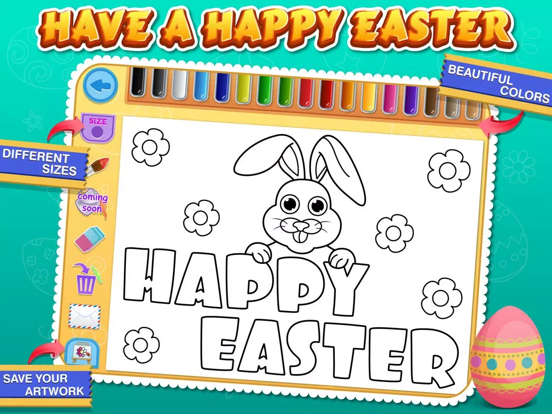 Скриншоты Easter Coloring Free : Paint the Eggs, rabbits and chickens iPad 