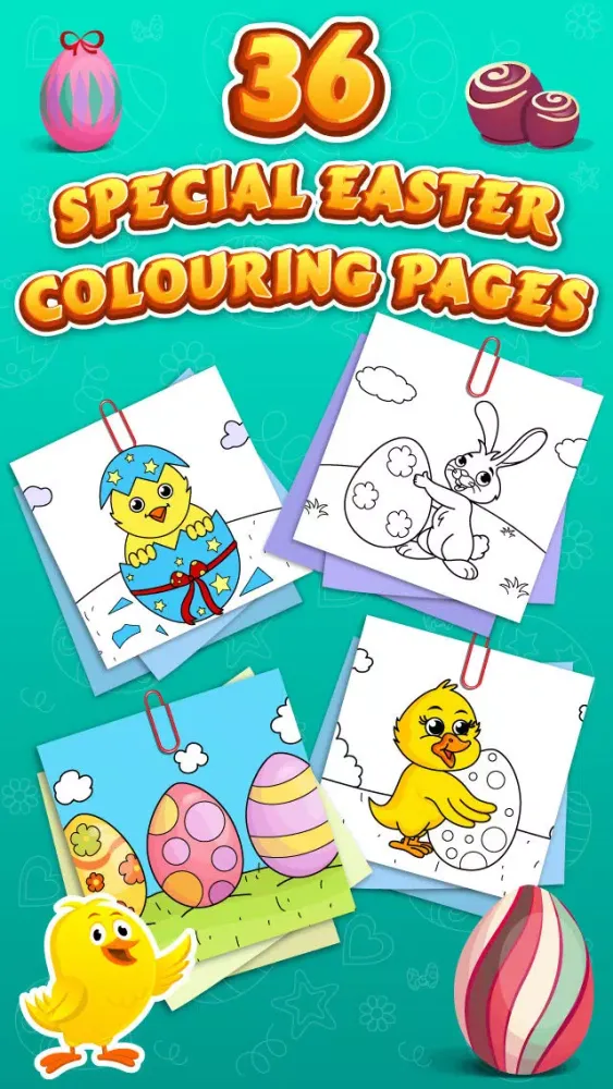 Скриншоты Easter Coloring Free : Paint the Eggs, rabbits and chickens