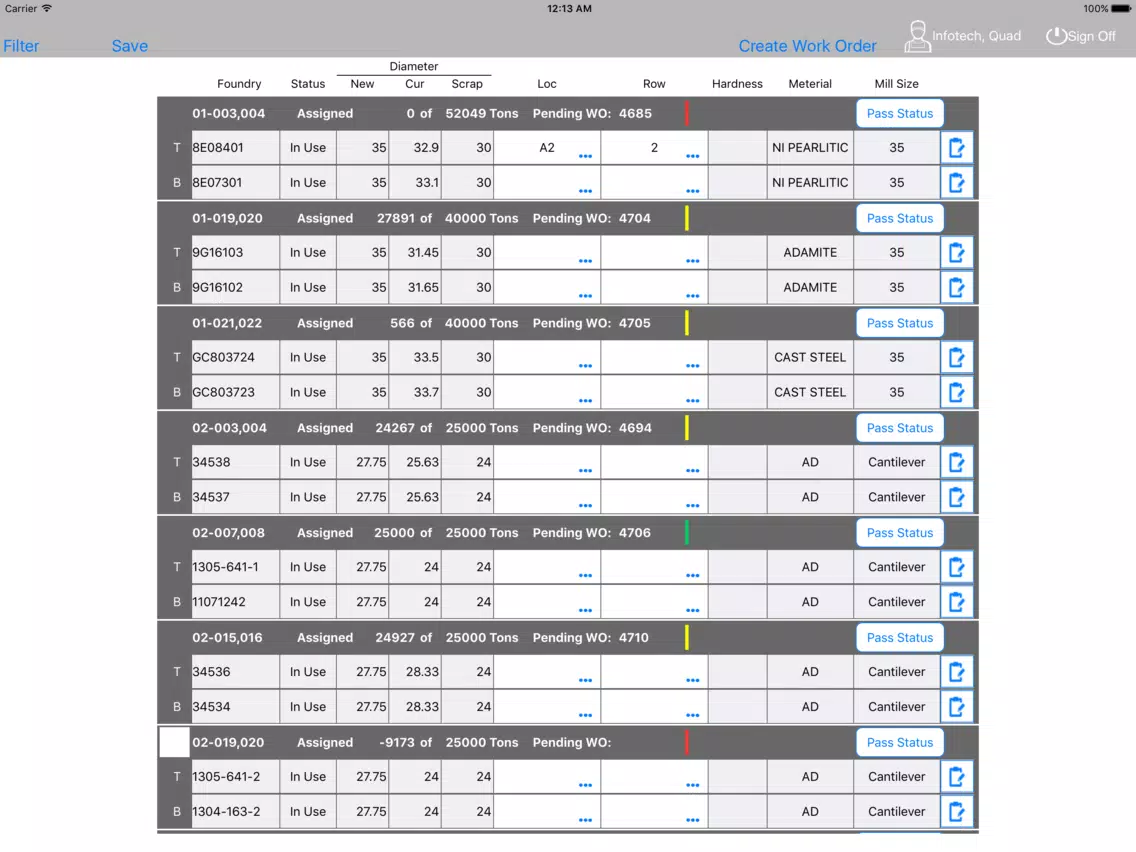 صور QMOS Roll Management iPad 