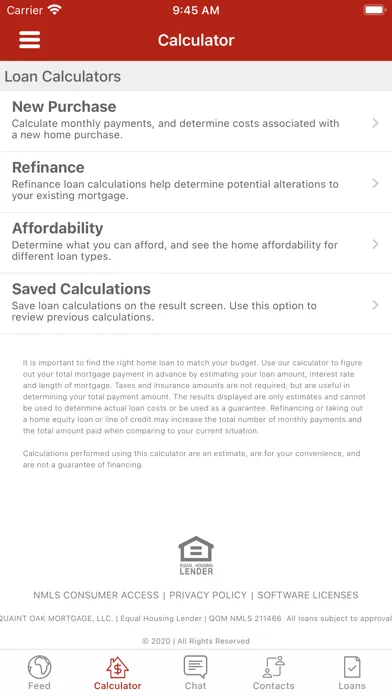 Screenshot di Quaint Oak Mortgage