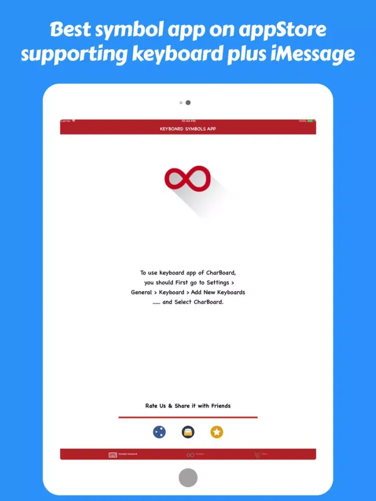 Tangkapan layar CharBoard-Symbols iPad 