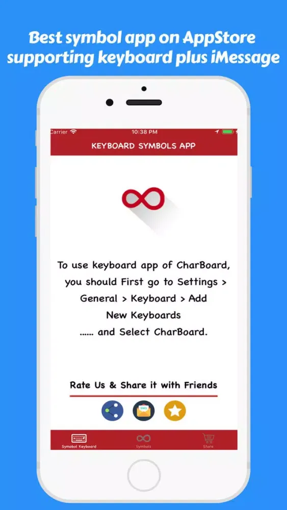 Tangkapan layar CharBoard-Symbols