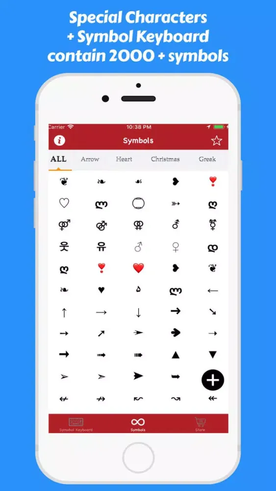 Tangkapan layar CharBoard-Symbols