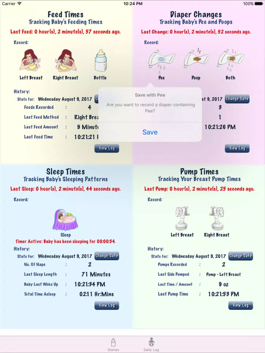 Baby's Diary iPad  スクリーンショット