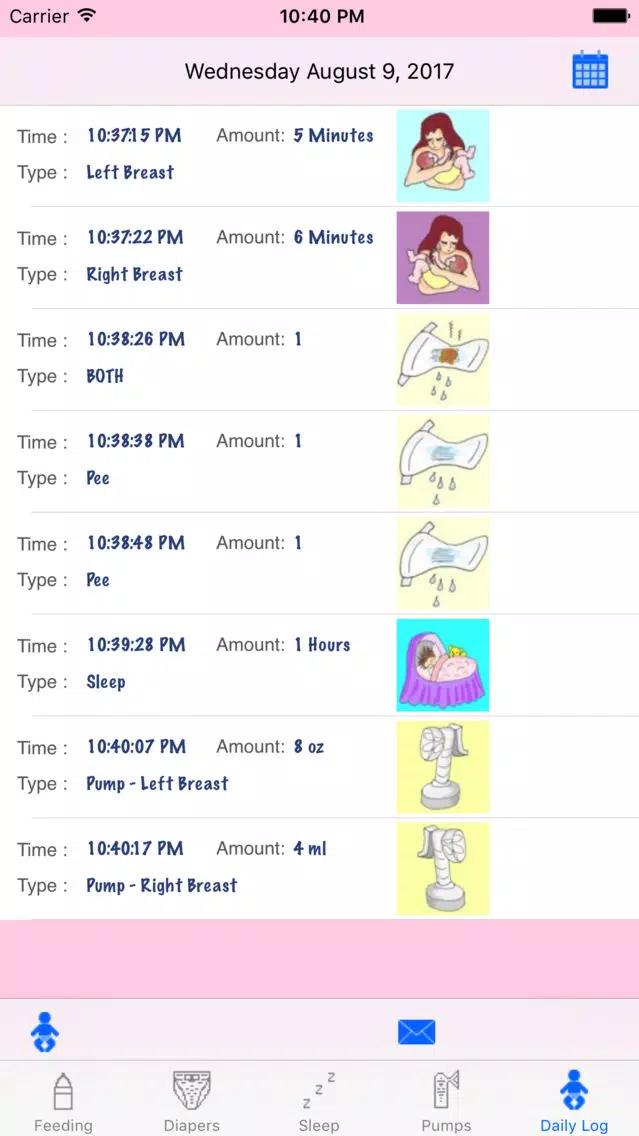 Baby's Diary スクリーンショット