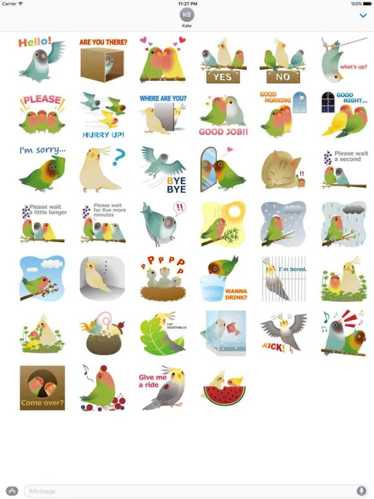 Adorable Birds Emoij Sticker iPad  Screenshots