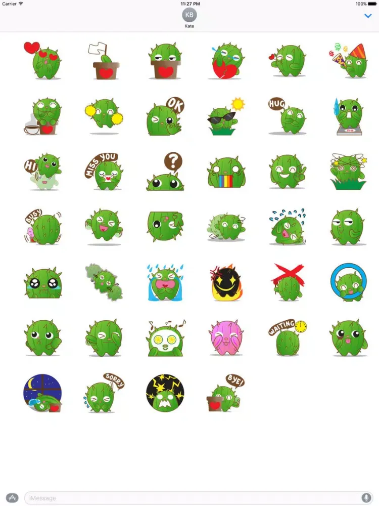 Adorable Cactus Emoji Stickers Pack iPad  Screenshots