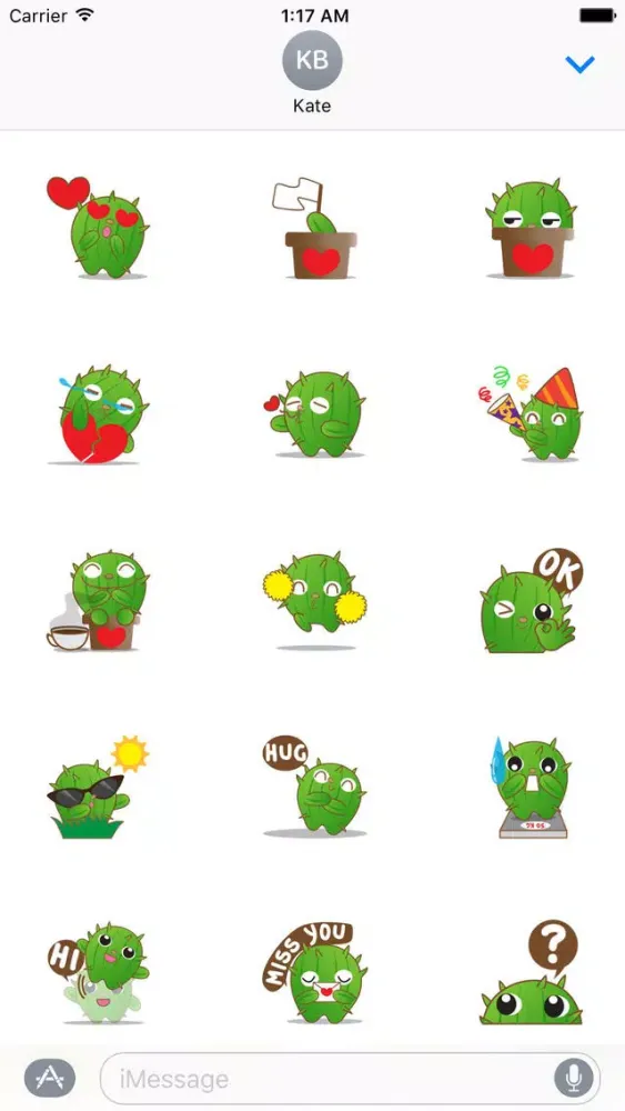 Adorable Cactus Emoji Stickers Pack Screenshots