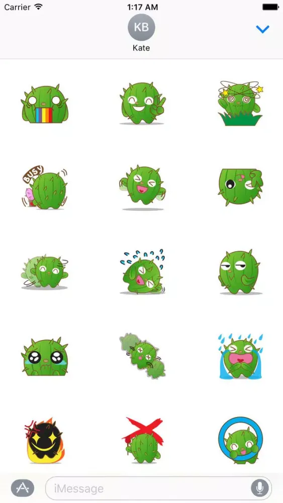 Adorable Cactus Emoji Stickers Pack Screenshots