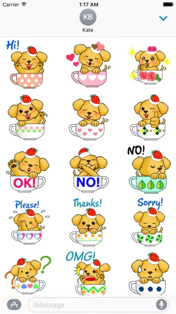 Capturas de tela do Adorable Dog In Teacup Sticker