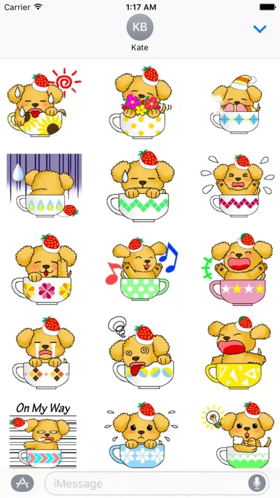 Capturas de tela do Adorable Dog In Teacup Sticker