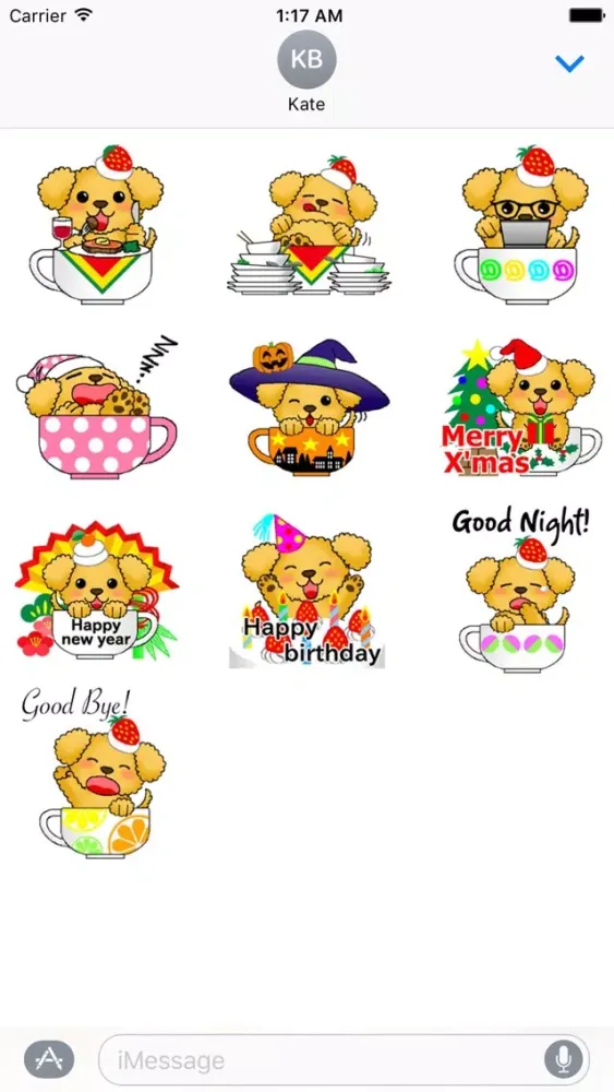 Capturas de tela do Adorable Dog In Teacup Sticker