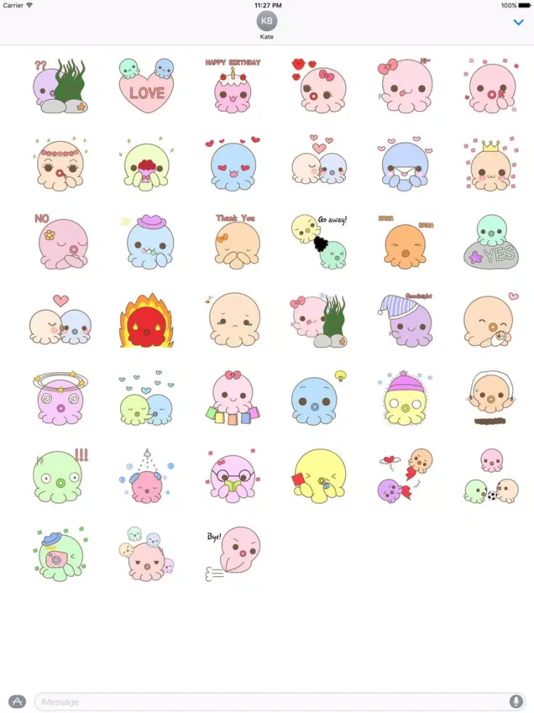 تصاویر Adorable Octopus Sticker iPad 