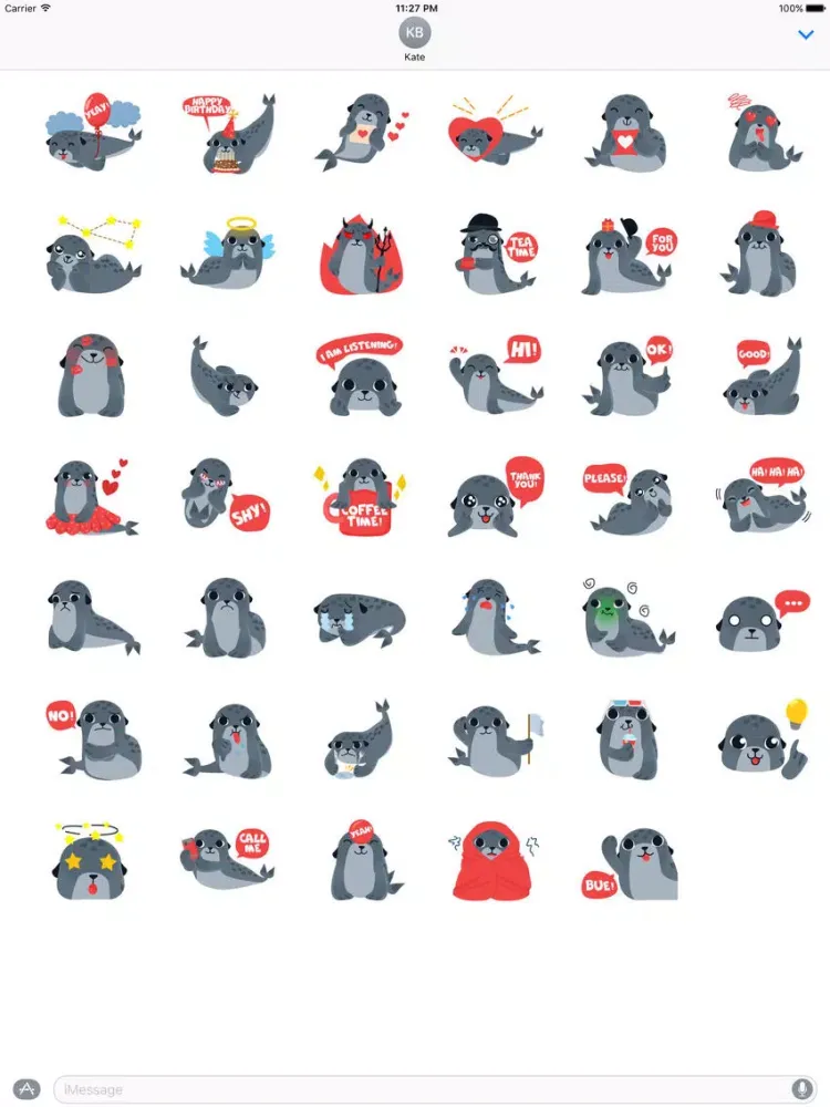 Скриншоты Adorable Seal SealMoji Sticker iPad 