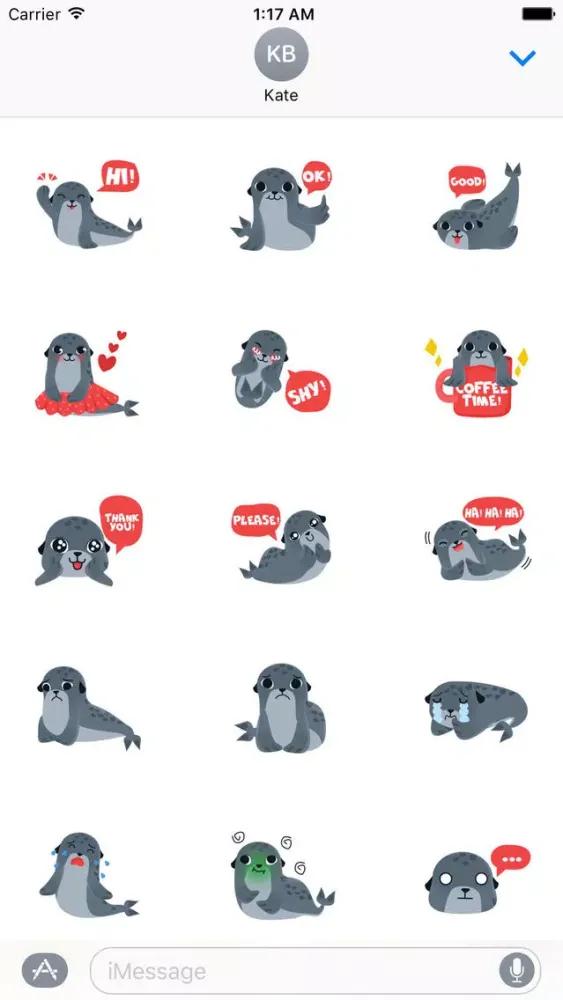 Скриншоты Adorable Seal SealMoji Sticker