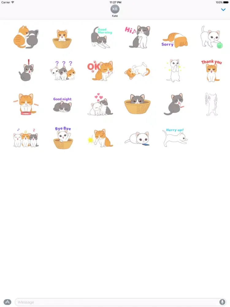 Tangkapan skrin Animated Adorable Cats Sticker iPad 