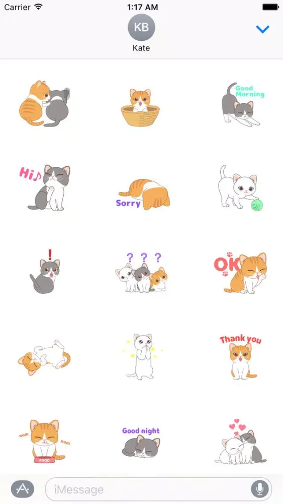 Tangkapan skrin Animated Adorable Cats Sticker