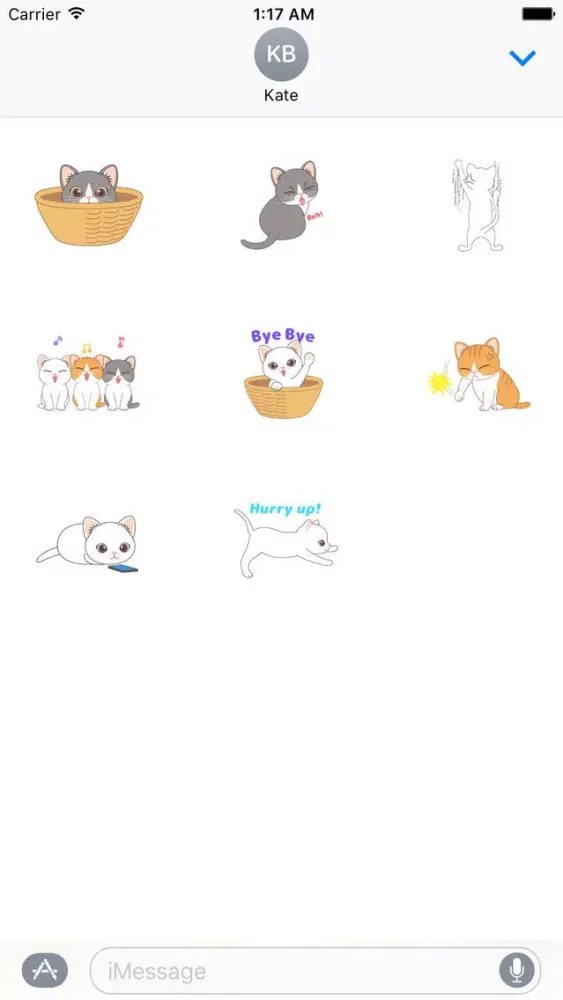 Tangkapan skrin Animated Adorable Cats Sticker