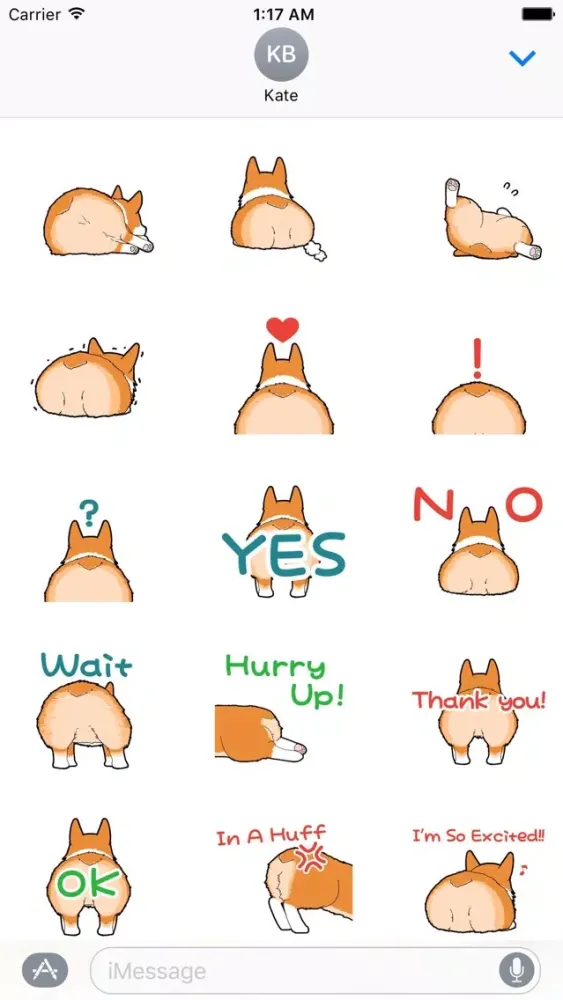 Captures d'écran de Animated Corgi Butt Sticker