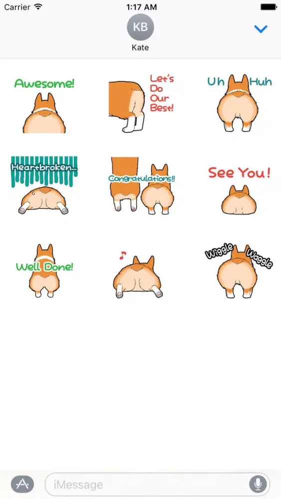 Captures d'écran de Animated Corgi Butt Sticker