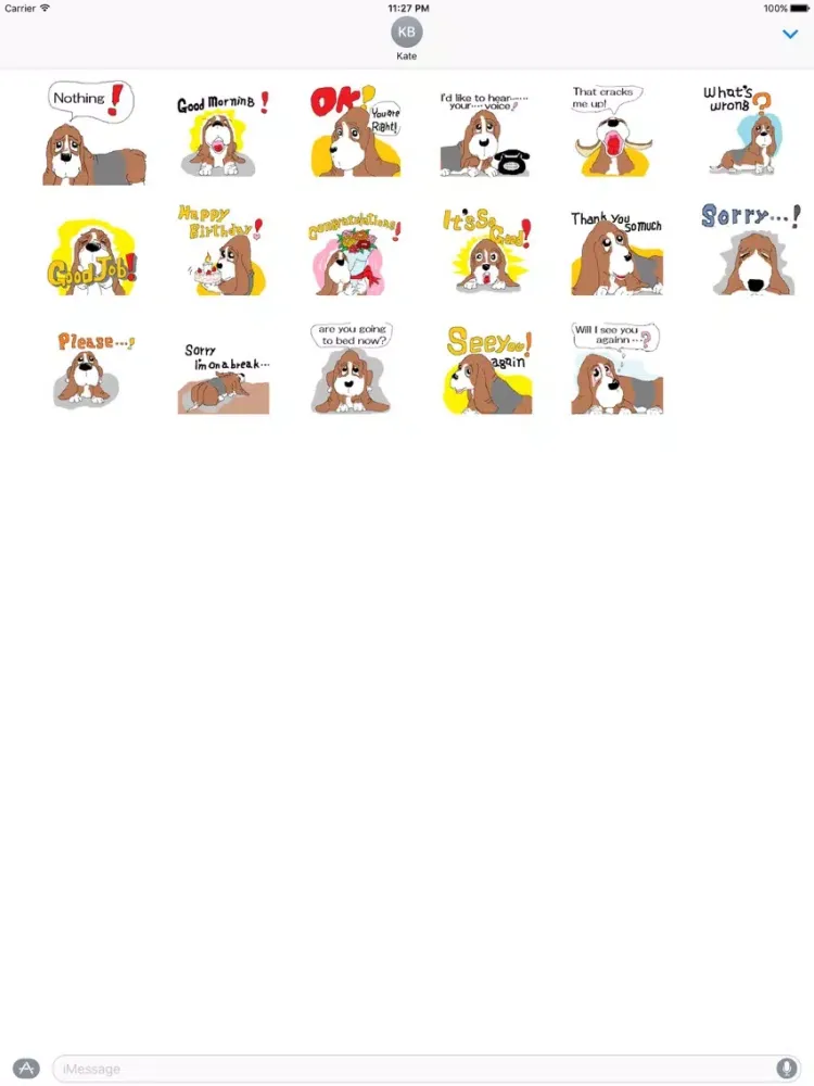 Animated Cute Basset Hound Dog iPad  스크린샷