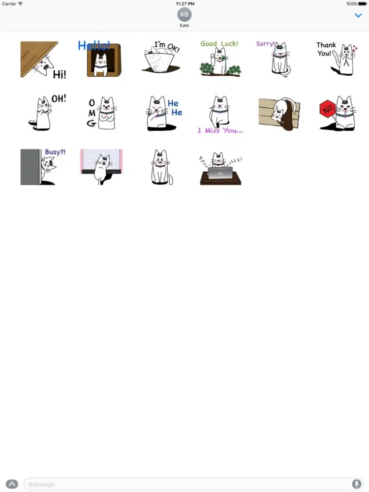 Capturas de tela do Animated Cute Kitty Sticker iPad 