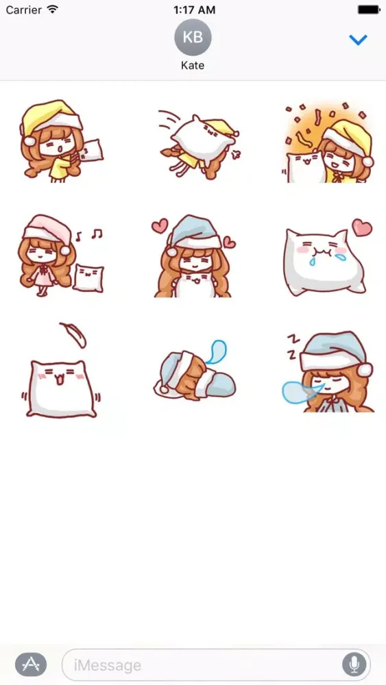 Tangkapan layar Animated Lazy Girl With Pillow