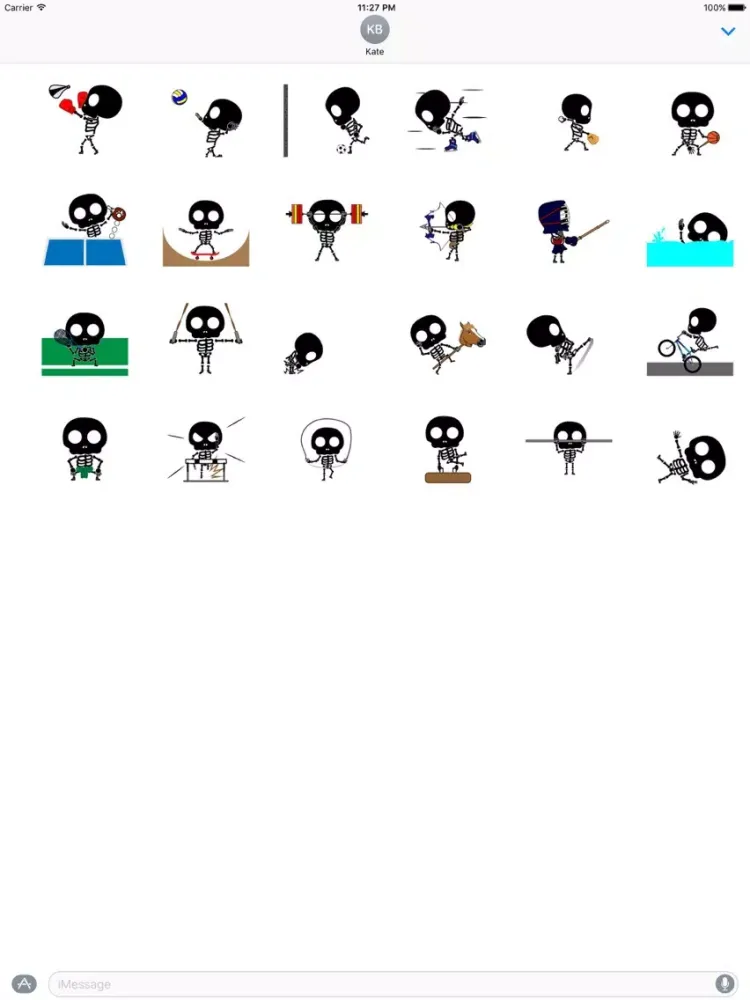 Скриншоты Animated Sporty Skeleton Emoji iPad 