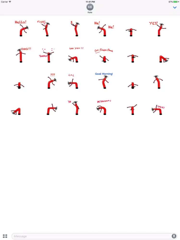 Animated Tube Man Sticker iPad 应用截图