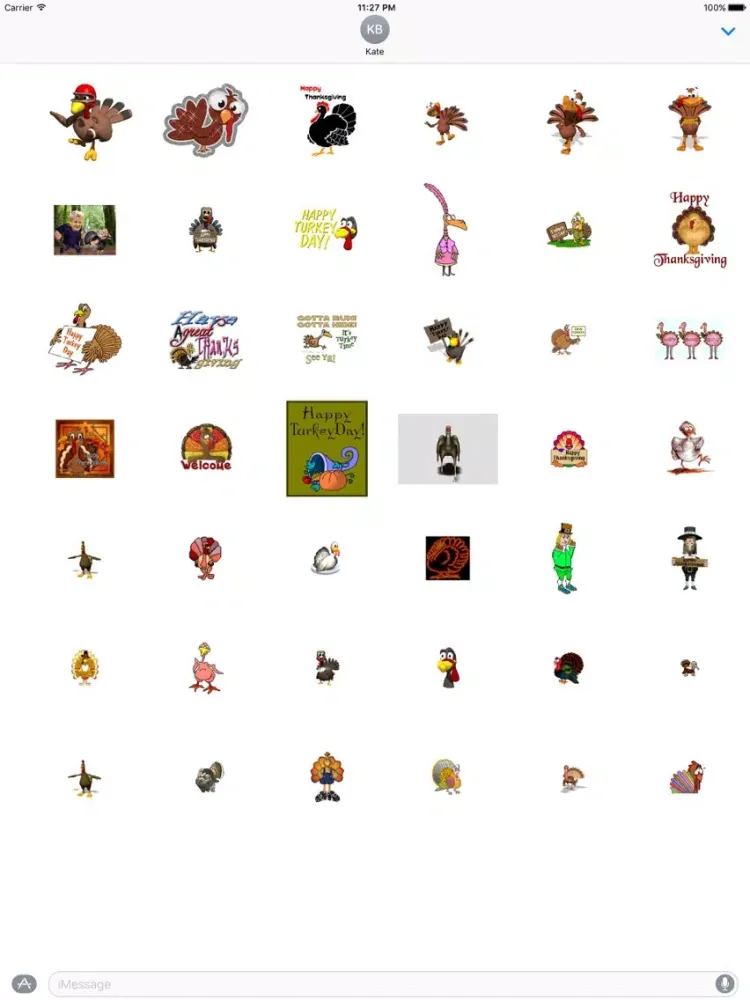 Animated Turkey Day Sticker iPad  スクリーンショット
