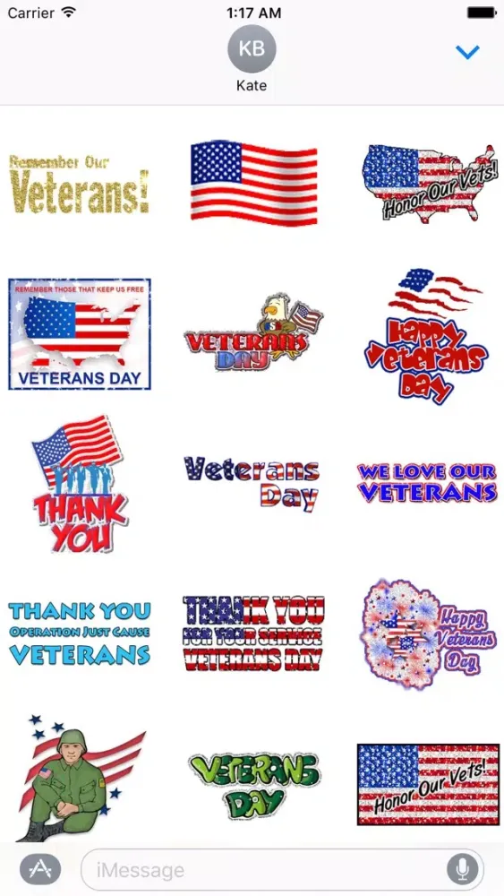 Animated Veterans Day Stickers Ekran Görüntüleri