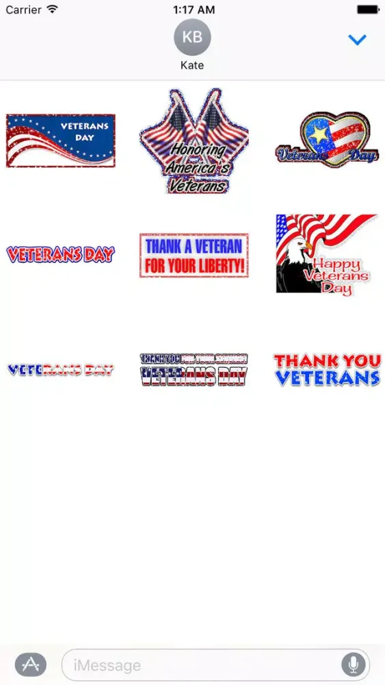 Animated Veterans Day Stickers Ekran Görüntüleri