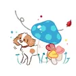 Autumn of Cavalier Dog Sticker