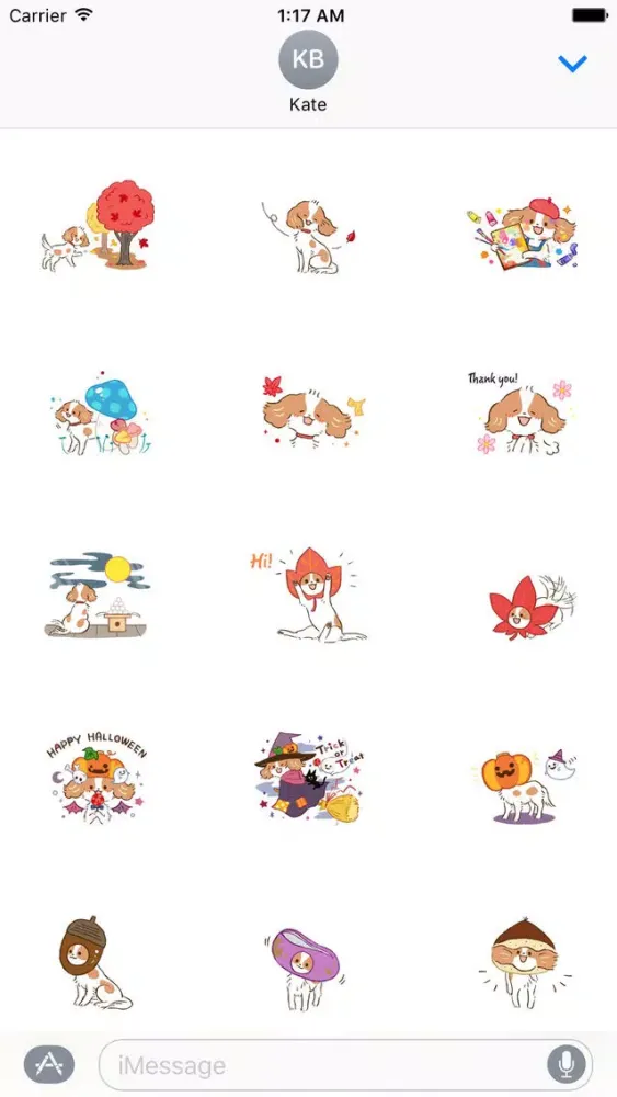 Autumn of Cavalier Dog Sticker應用截圖