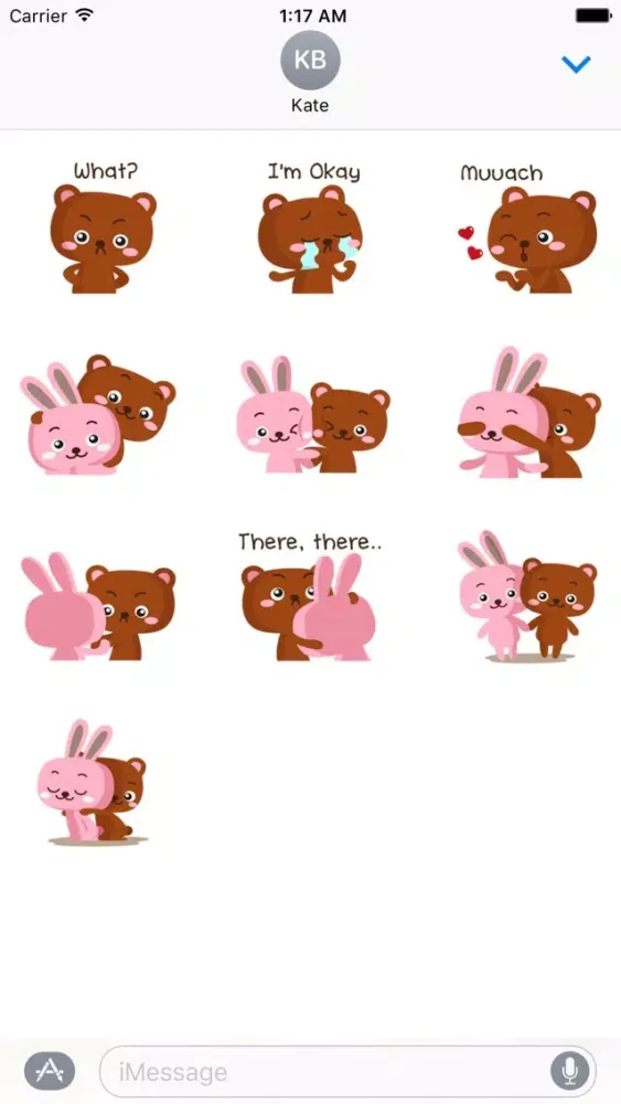 Bear and Rabbit Love LoveMoji应用截图