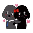 Black Poodle Dog and Friends Emoji Sticker