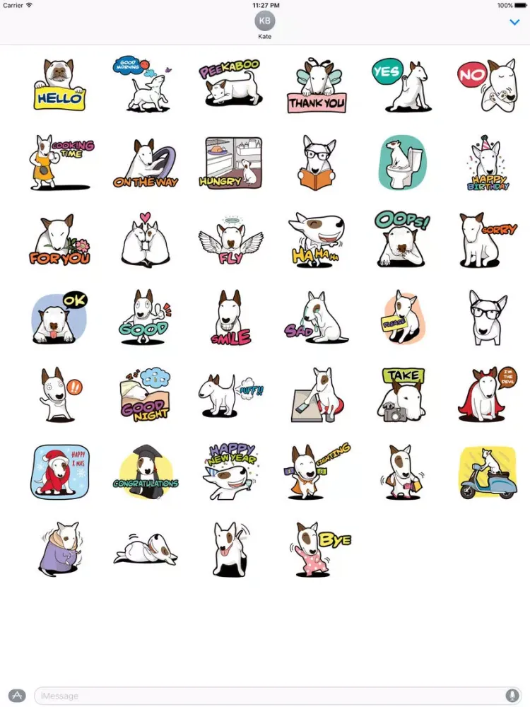Bull Terrier Naughty Dog Emoji iPad  سکرین شاٹس