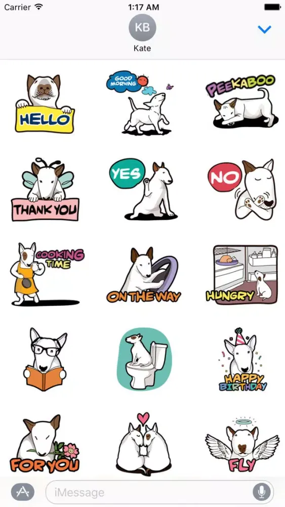 Bull Terrier Naughty Dog Emoji سکرین شاٹس