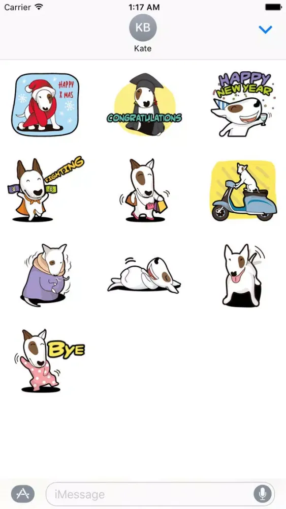 Bull Terrier Naughty Dog Emoji سکرین شاٹس