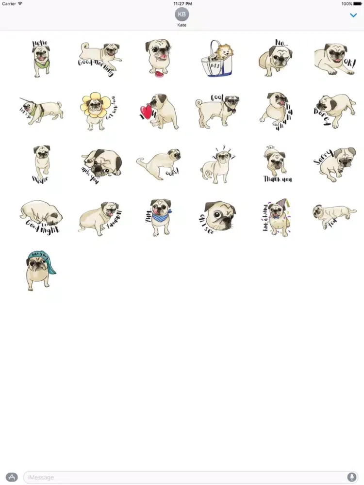 Capturas de tela do Buzzy Boy a Cute Pug Dog Sticker iPad 