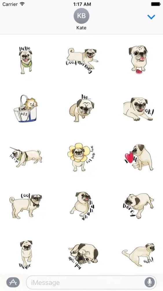 Capturas de tela do Buzzy Boy a Cute Pug Dog Sticker