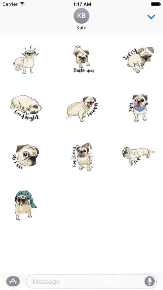 Capturas de tela do Buzzy Boy a Cute Pug Dog Sticker