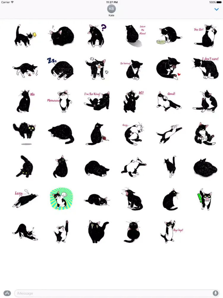 Catmoji - Adorabel Black Cat Sticker iPad 应用截图